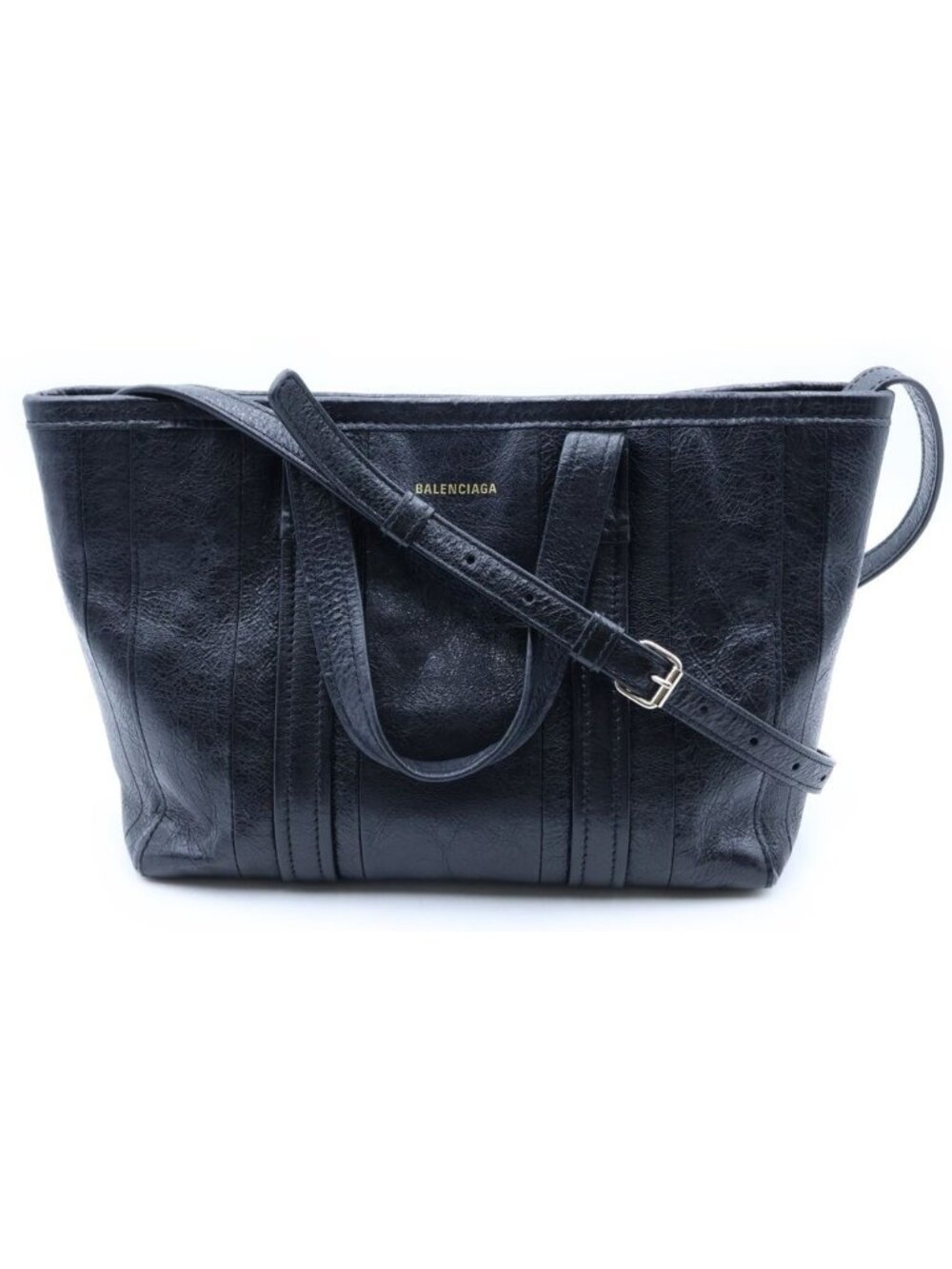 Balenciaga Barbes Small 2-Way Shoulder Bag Black Leather